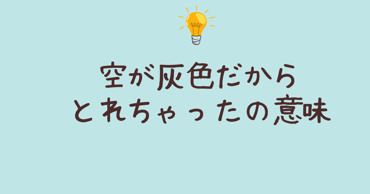 空が灰色だから とれちゃった